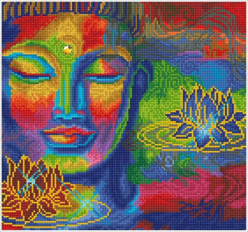 Diamond Dotz Budha s lotusy