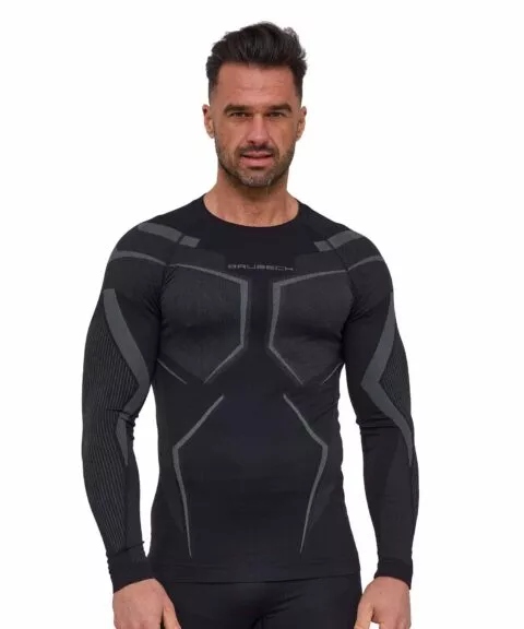 LS1743M Bluza męska Dry czarny/grafitowy XXL