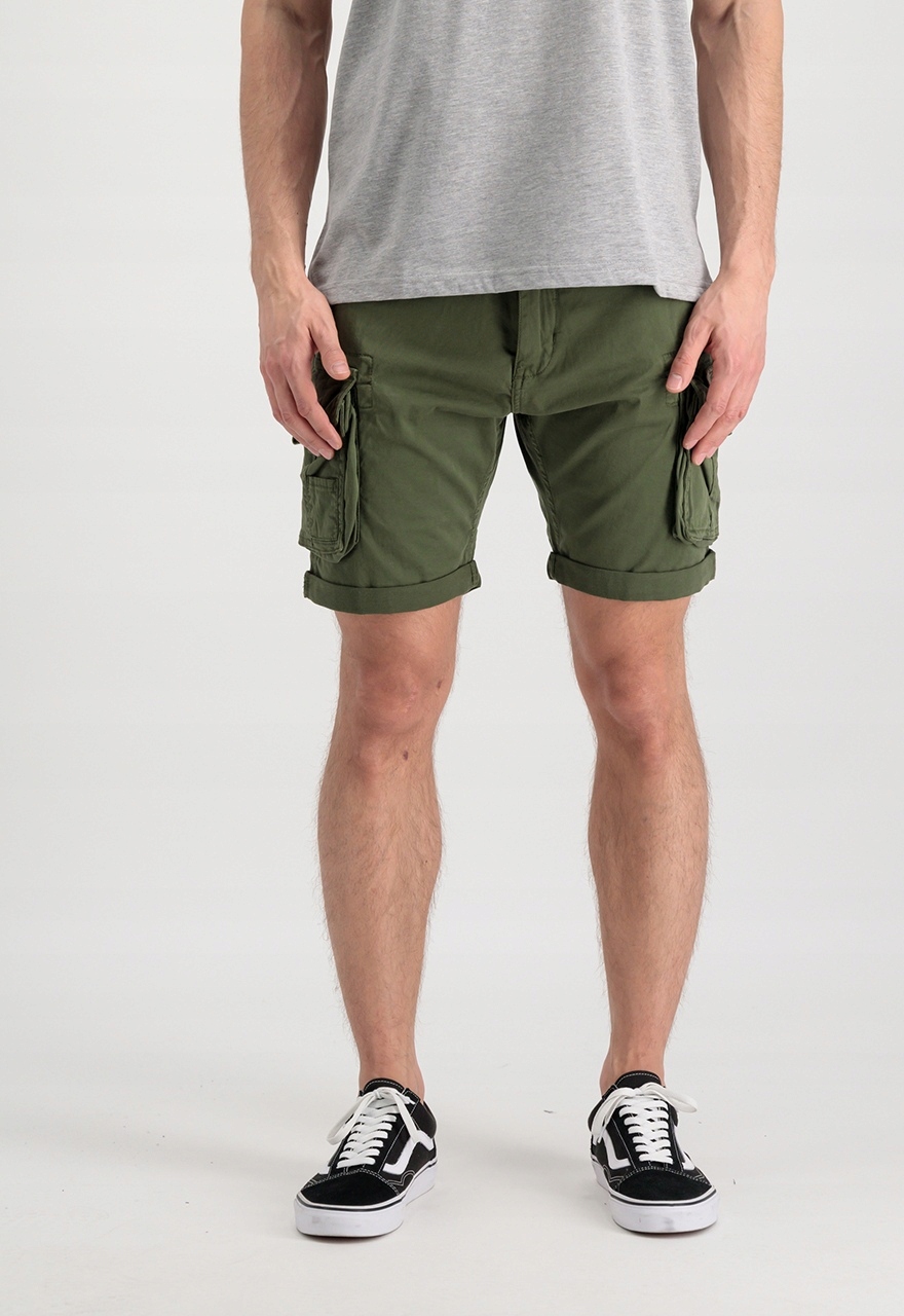 šortky Alpha Industries Crew Short tmavě olivové 30