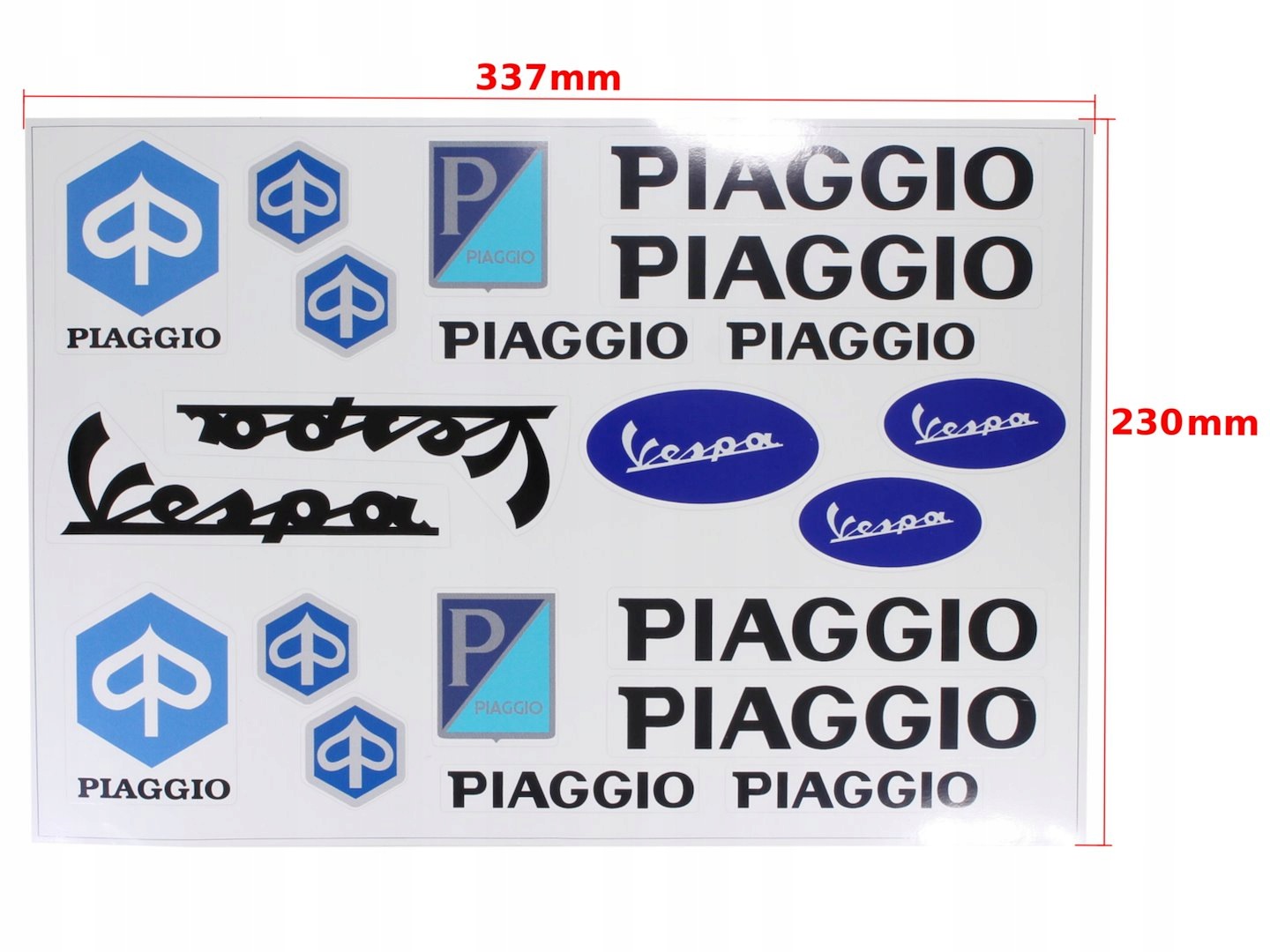 Naklejka Piaggio Vespa Czarno Niebieska