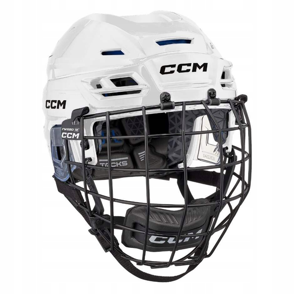 Hokejová helma CCM Tacks 310 S26 Combo Sr S, bíla
