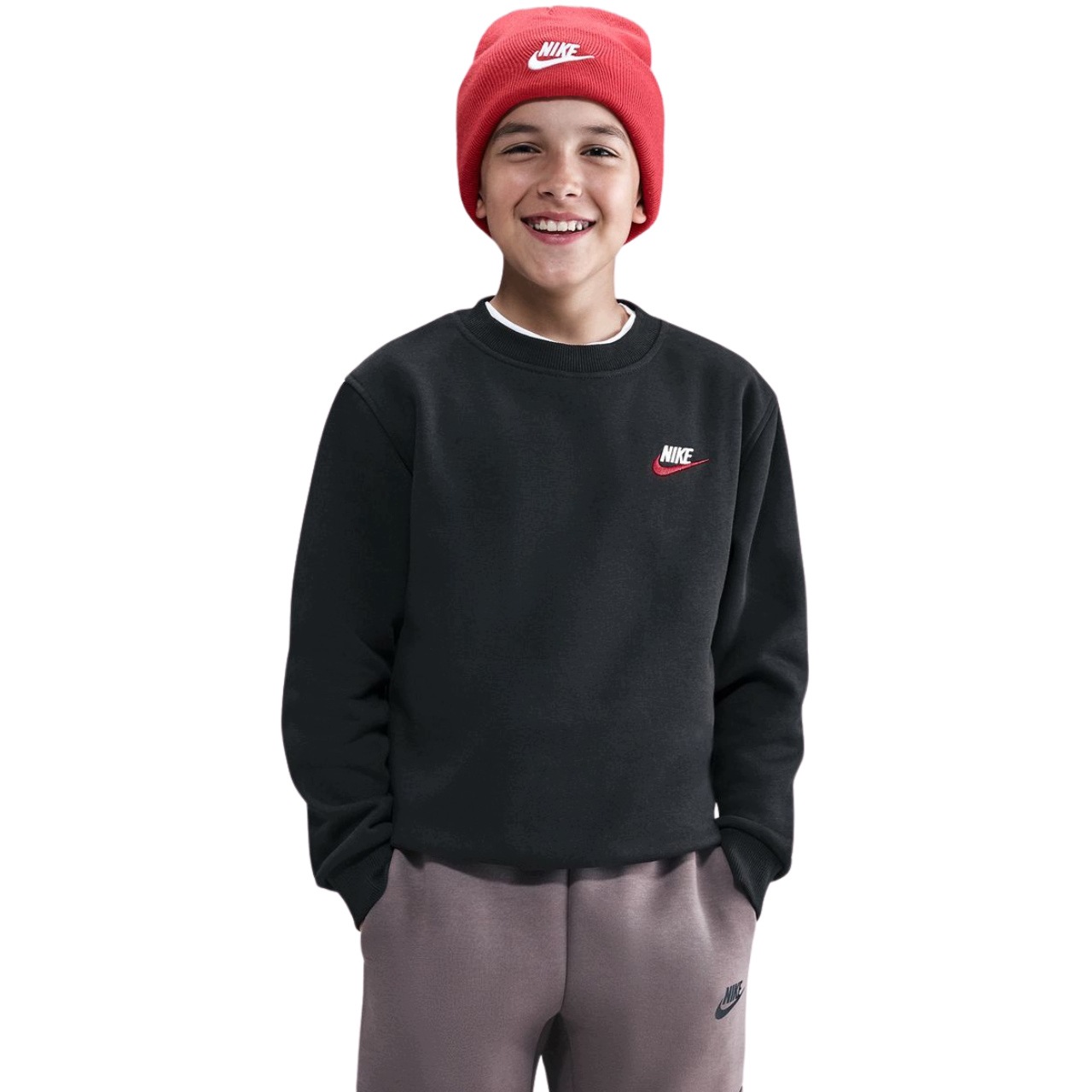 Bluza Dziecięca Nike Sportswear Club Bawełniana Fleece Dresowa Czarna r. M