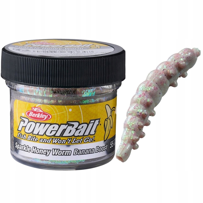 Berkley PowerBait Sparkle Honey Worm Banana Natural/Scales 25mm 55 szt.