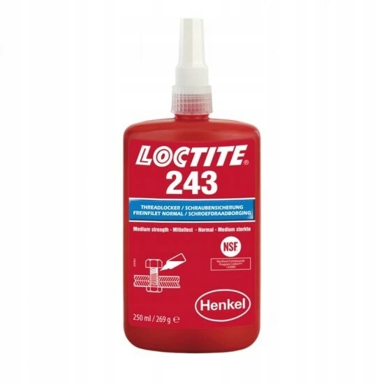 Lepidlo do závitov, strednepevnostné, 250 ml Loctite 243