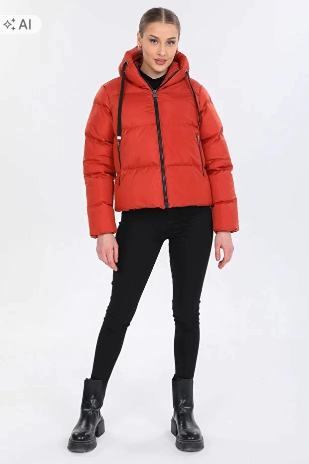 Krátká Prošívaná Bunda S Kapucí Ve Sportovním Stylu, Velikost XL 5IA*