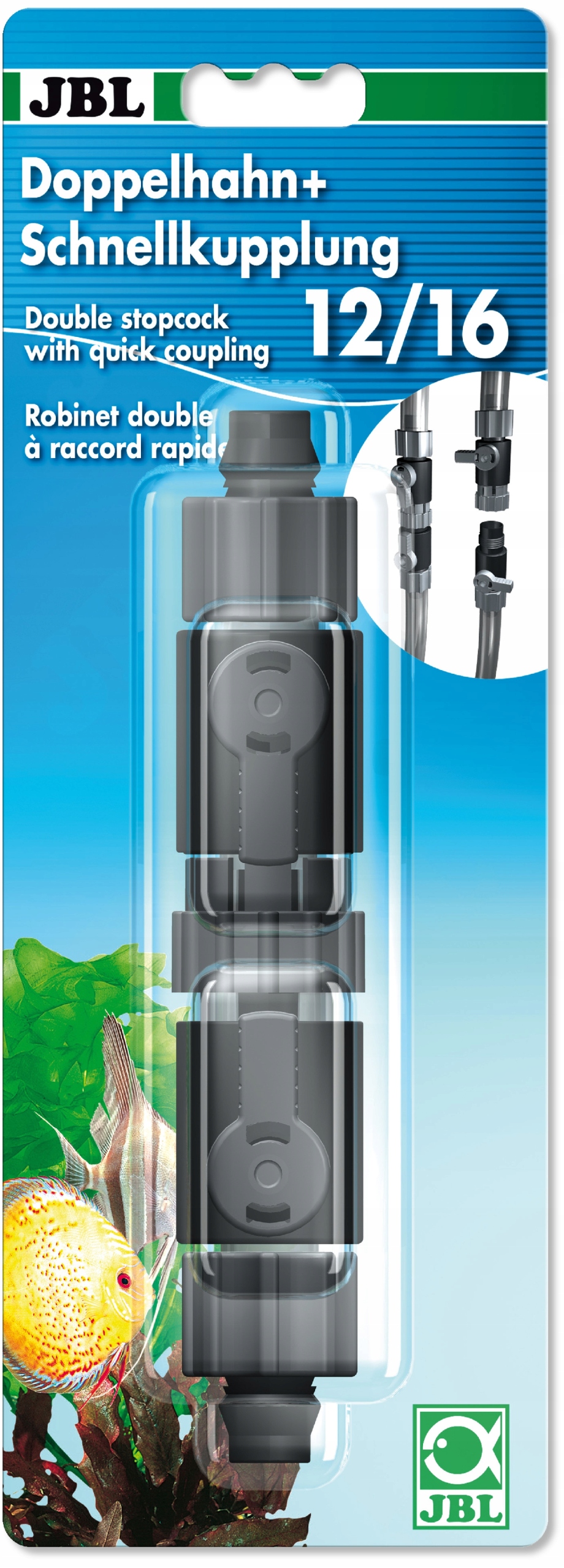 Jbl Dvojitý kohout s rychlospojkou 12/16