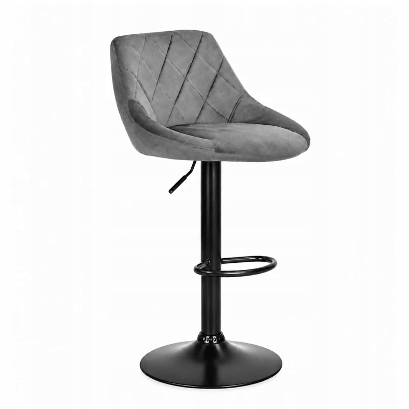 Barová Židle ModernHome černý, šedý 104 cm velur