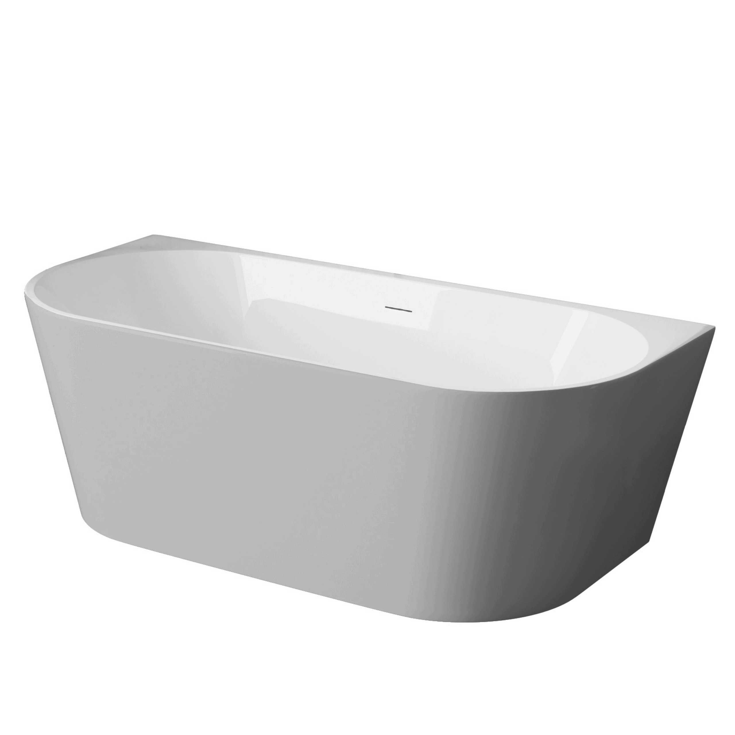 Wanna wolnostojąca przyścienna Viva White-grey 170 x 80 cm No Rim