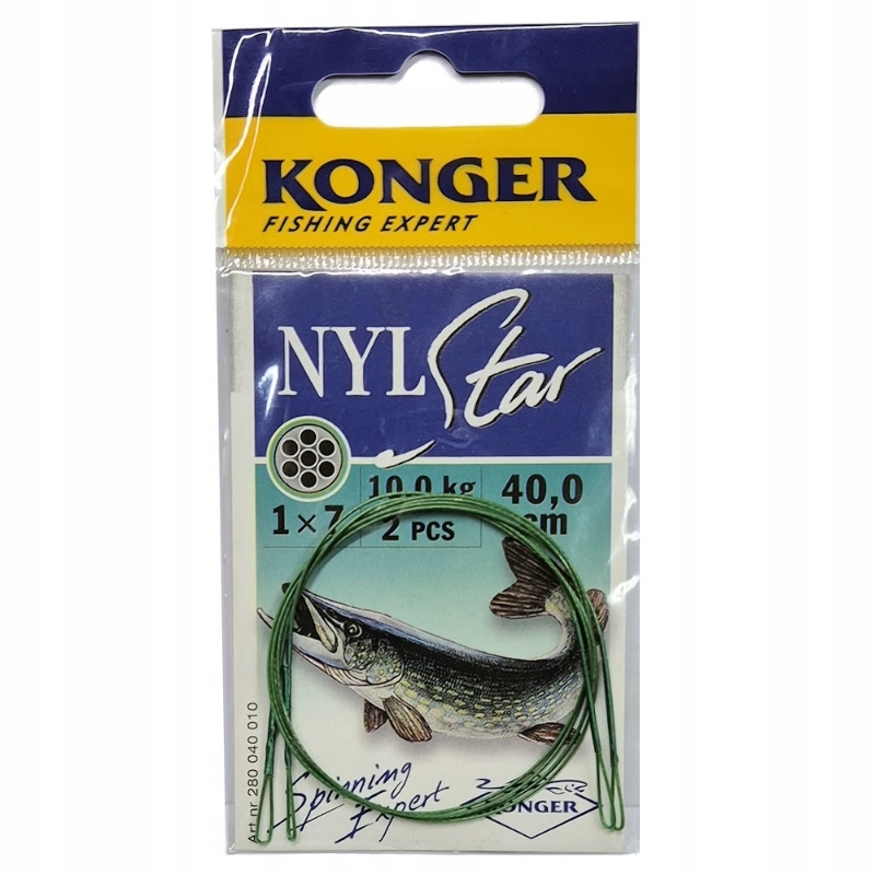 Linka z oczkami Konger Nylstar 40cm 10kg 2szt.
