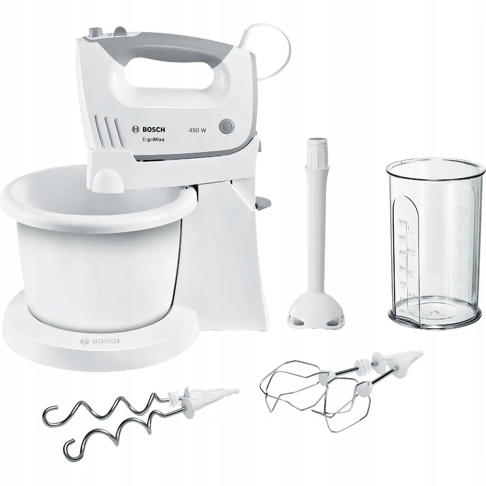 Ruční šlehač ErgoMixx Bosch Mfq 36445 s mísou, 450 W, bílý