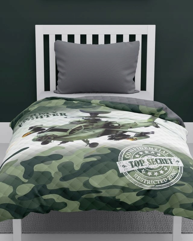 Detexpol Přehoz na postel Army vrtulník Polyester, 170/210 cm (DL-555923)