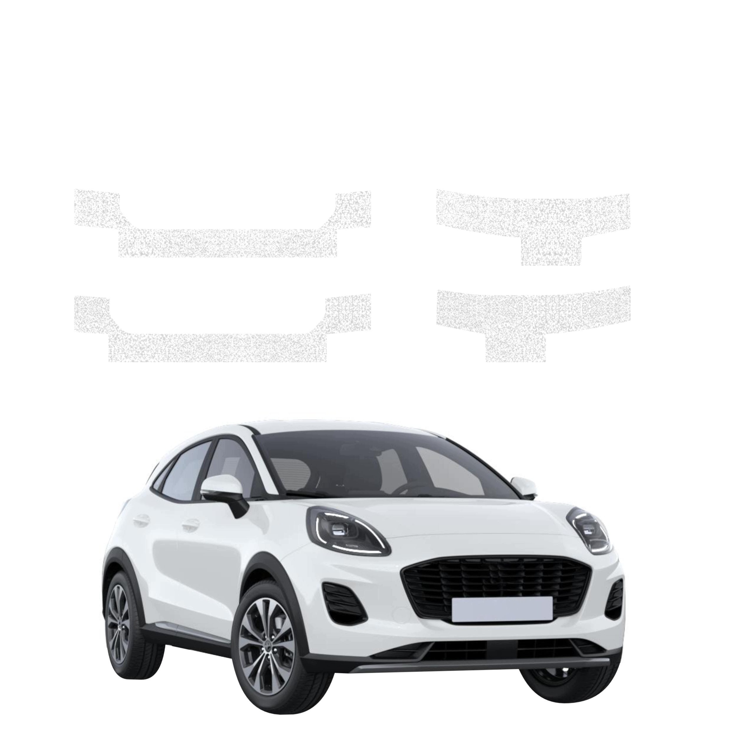 4v1 Technická povrchová úprava prahů pro Ford Puma Facelift (2024-2026) Bílá