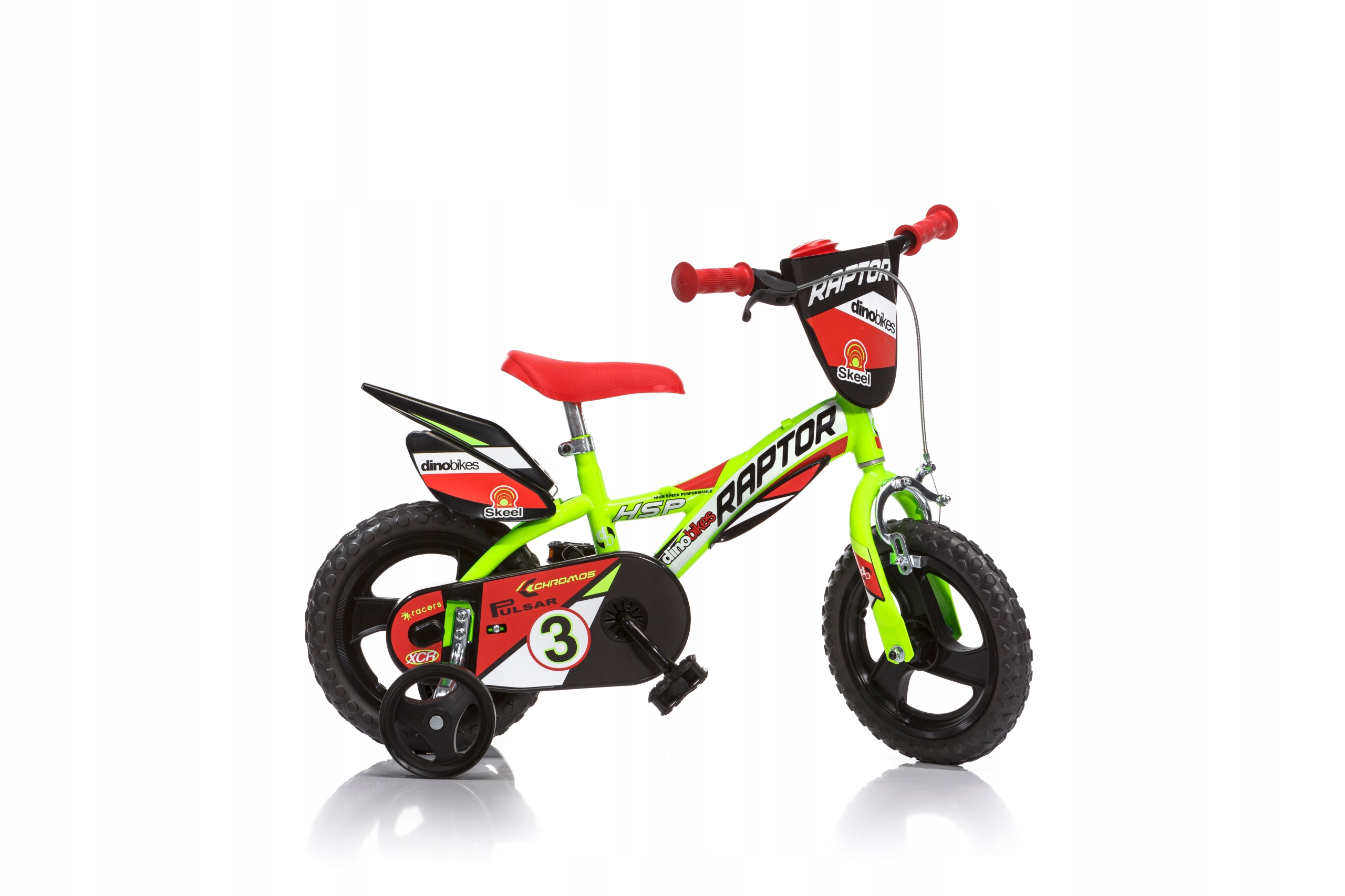 Rowerek dziecięcy Dino Bikes 12 Raptor z kółkami bocznymi Eva 3+