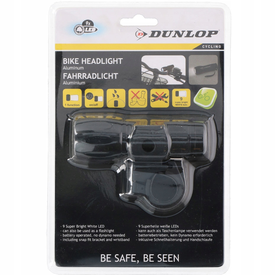 Lampka Rowerowa Head Dunlop Bike Headlight White Led Kempingowa Jasna Biały
