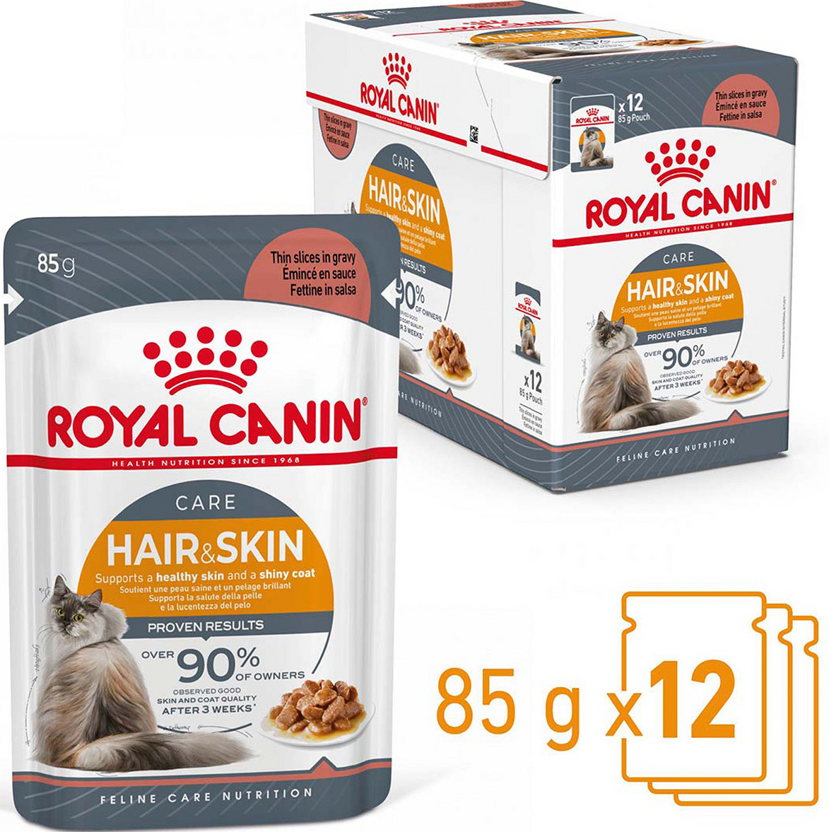 Levně Royal Canin Cat Hair & Skin Gravy 12x85 g