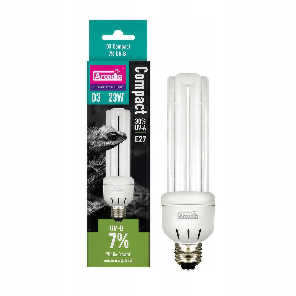 Levně Arcadia D3 Compact Reptile Lamp 23 W, 7.0 Uvb