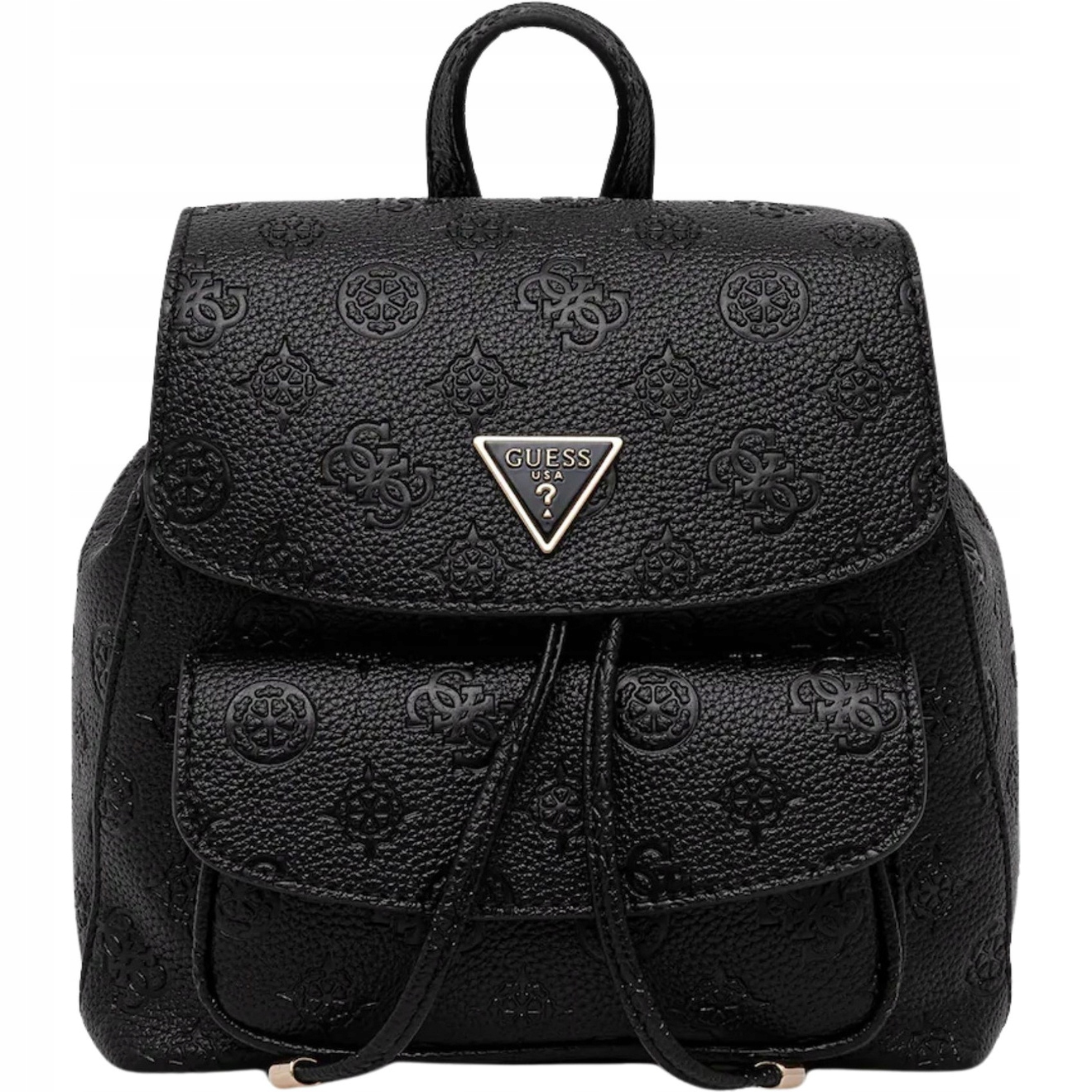 Batoh Guess Cresidia II Černý Kožený Monogram Logo
