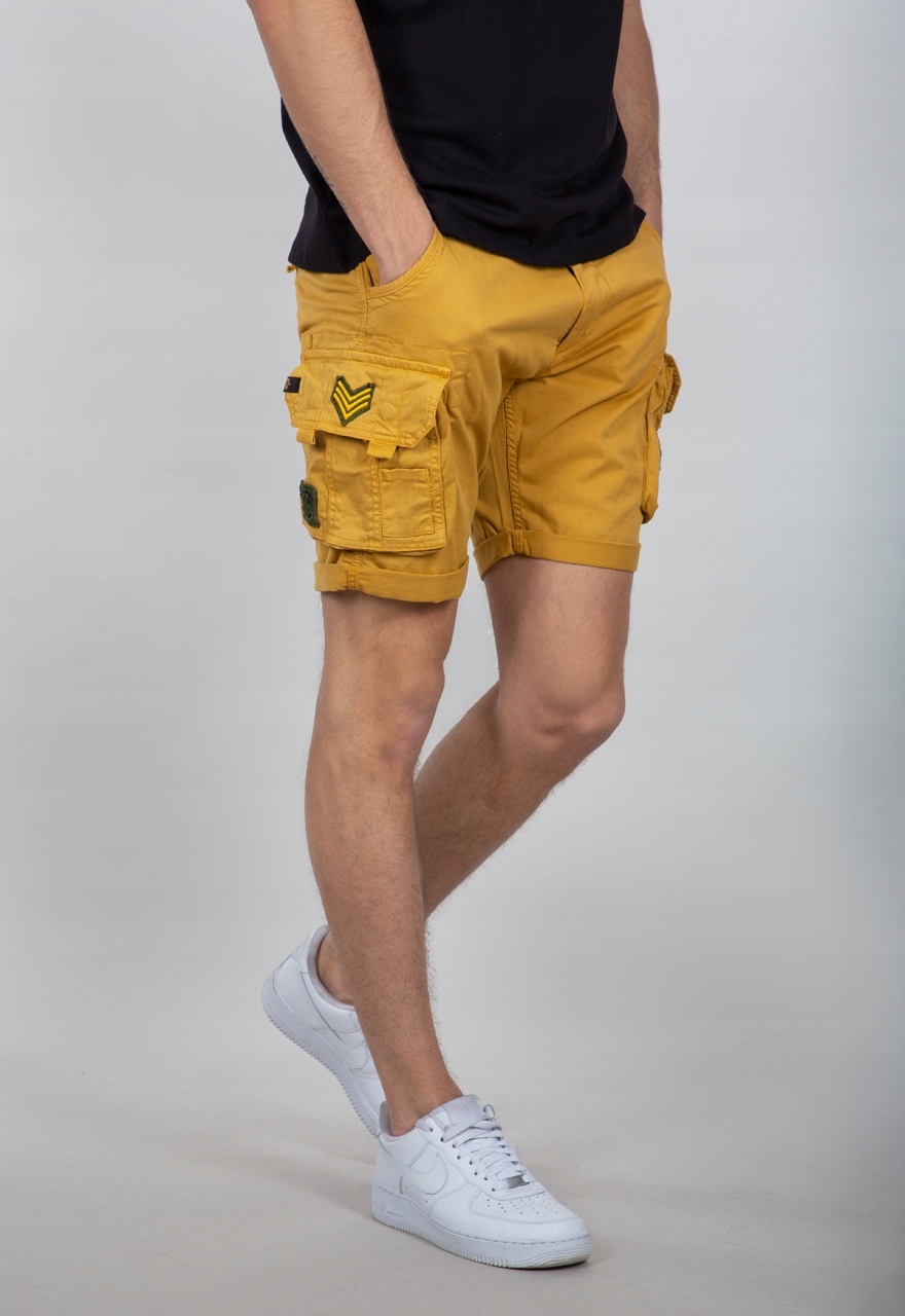 šortky Alpha Industries Crew Short Patch pšenicově žlutá 36