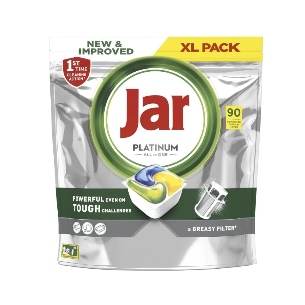 Levně Jar Platinum All in One Lemon tablety do myčky 90 ks