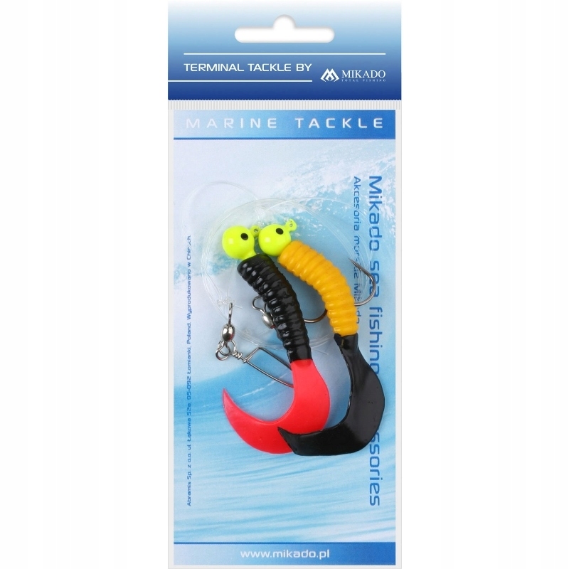 Mikado Pilk Twist Jighead Rig 7.5cm 2x6g Żółto-czerwony czarny