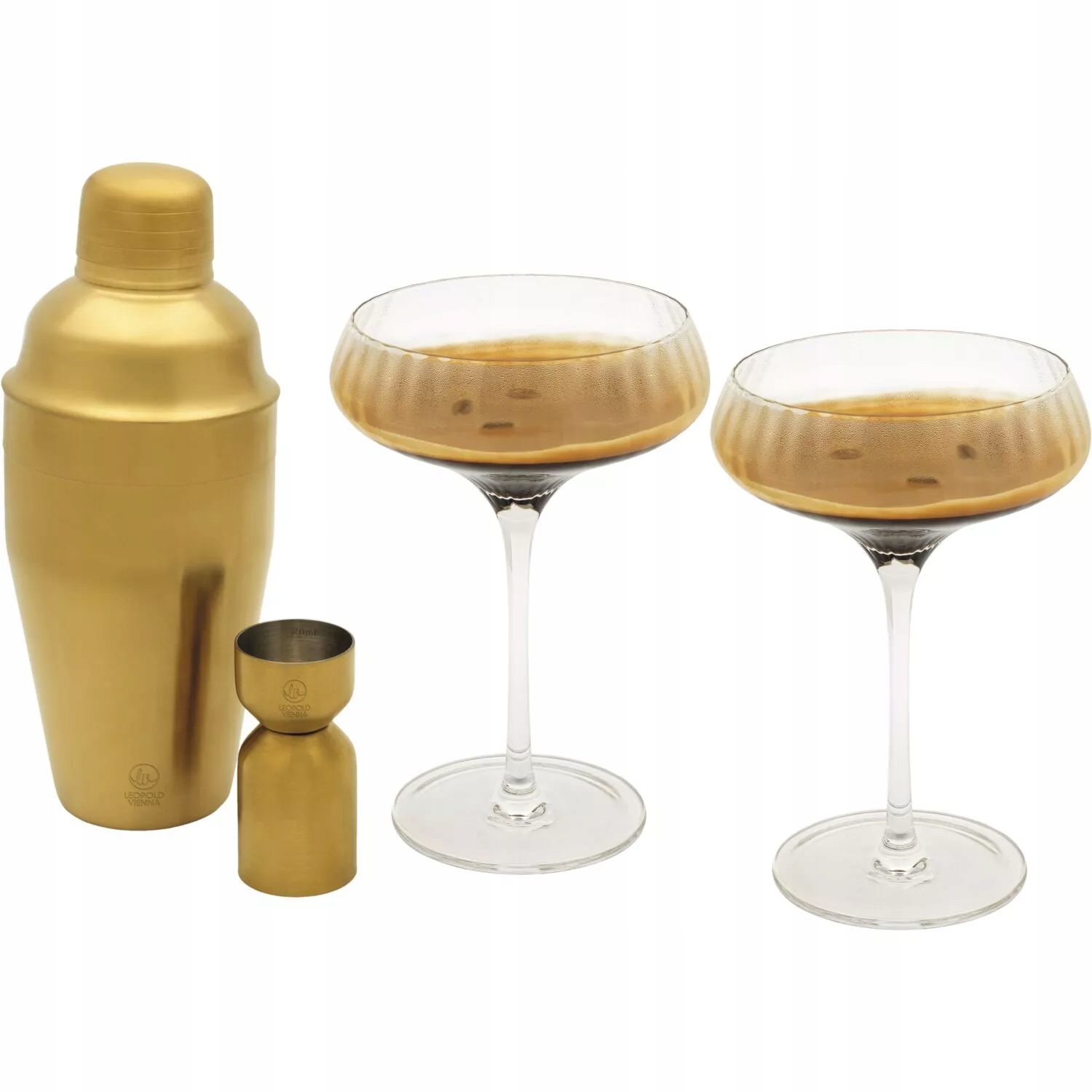 Leopold Vienna Arinto Martini koktailová sada, zlatá/číre sklo, výška: 225