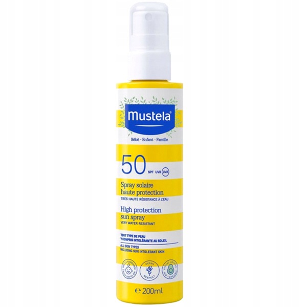 Mustela Sun Wodoodporny Spray Przeciwsłoneczny dla Dzieci Spf 50 200 ml