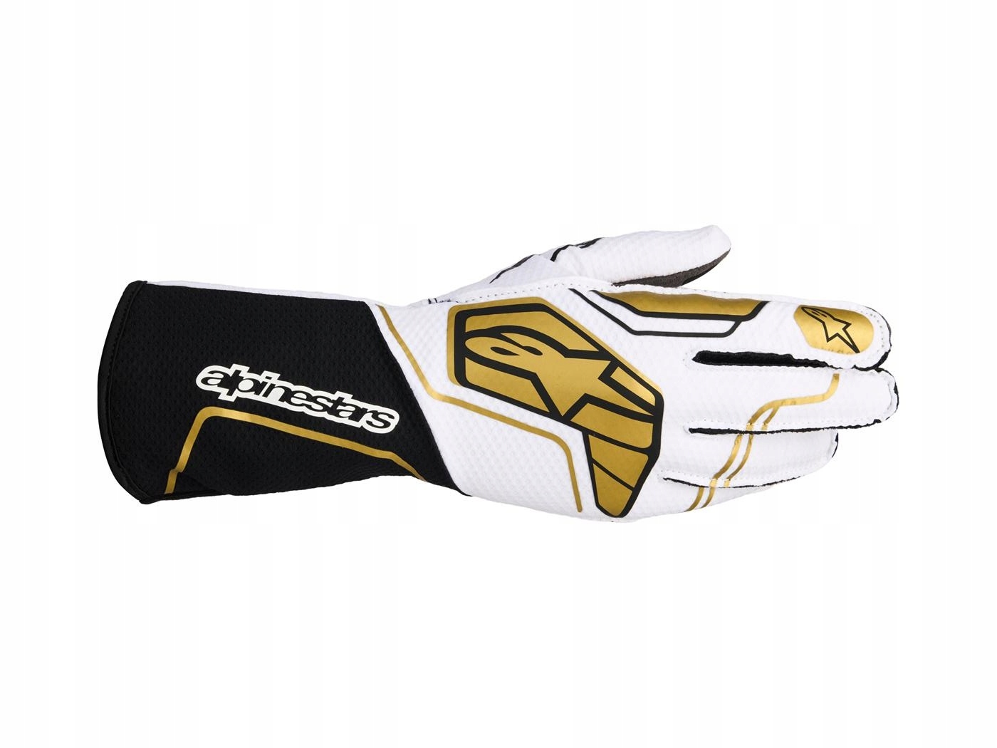 Rukavice Alpinestars TECH-1 Kx v4 (fia 8877-2022) bielo-zlaté veľ XL