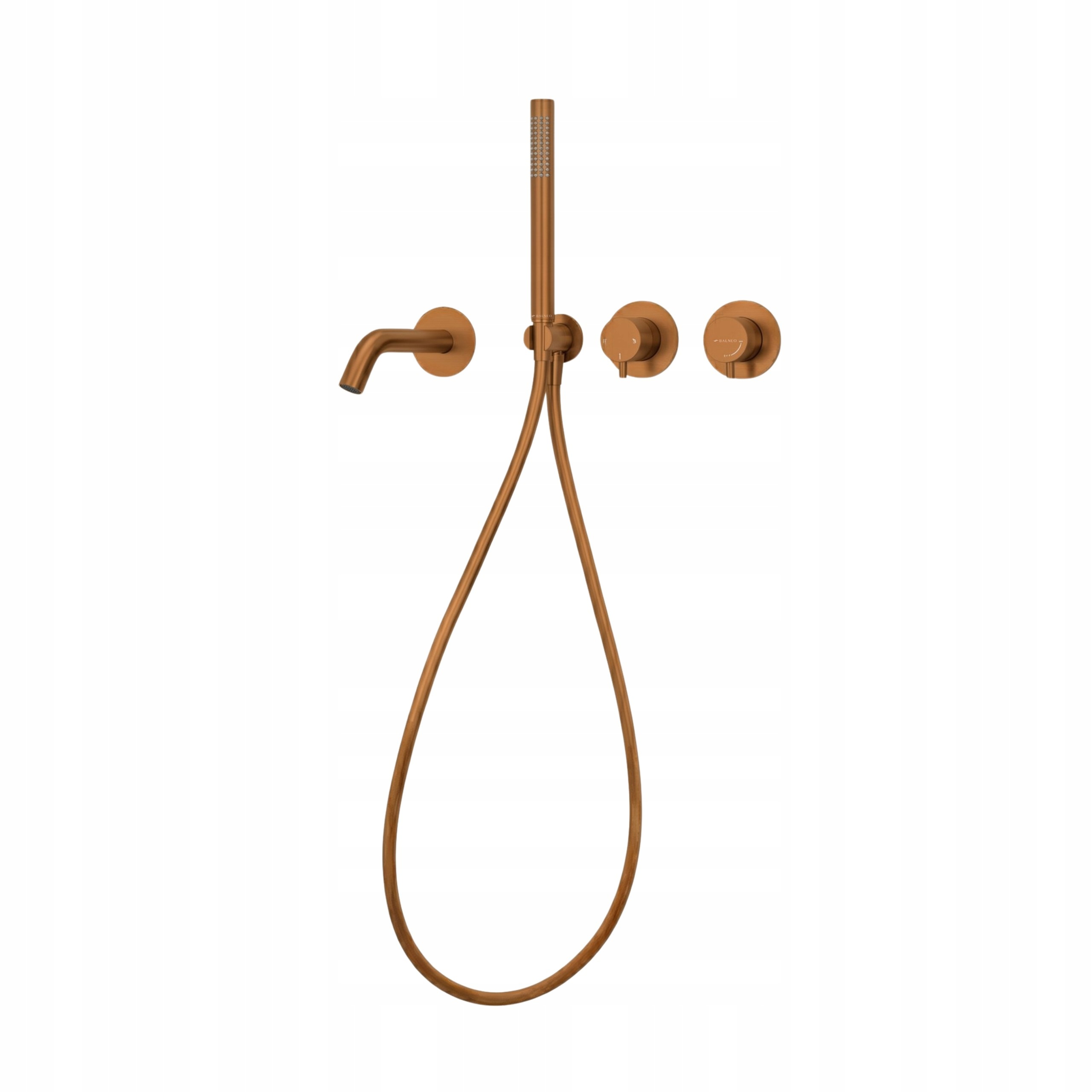 Bateria wannowa podtynkowa Balneo Cascade 3 Copper miedziana z deszczownicą