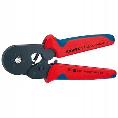 Samonastaviteľné kliešte na lisovanie káblových koncoviek Knipex 97 53 14