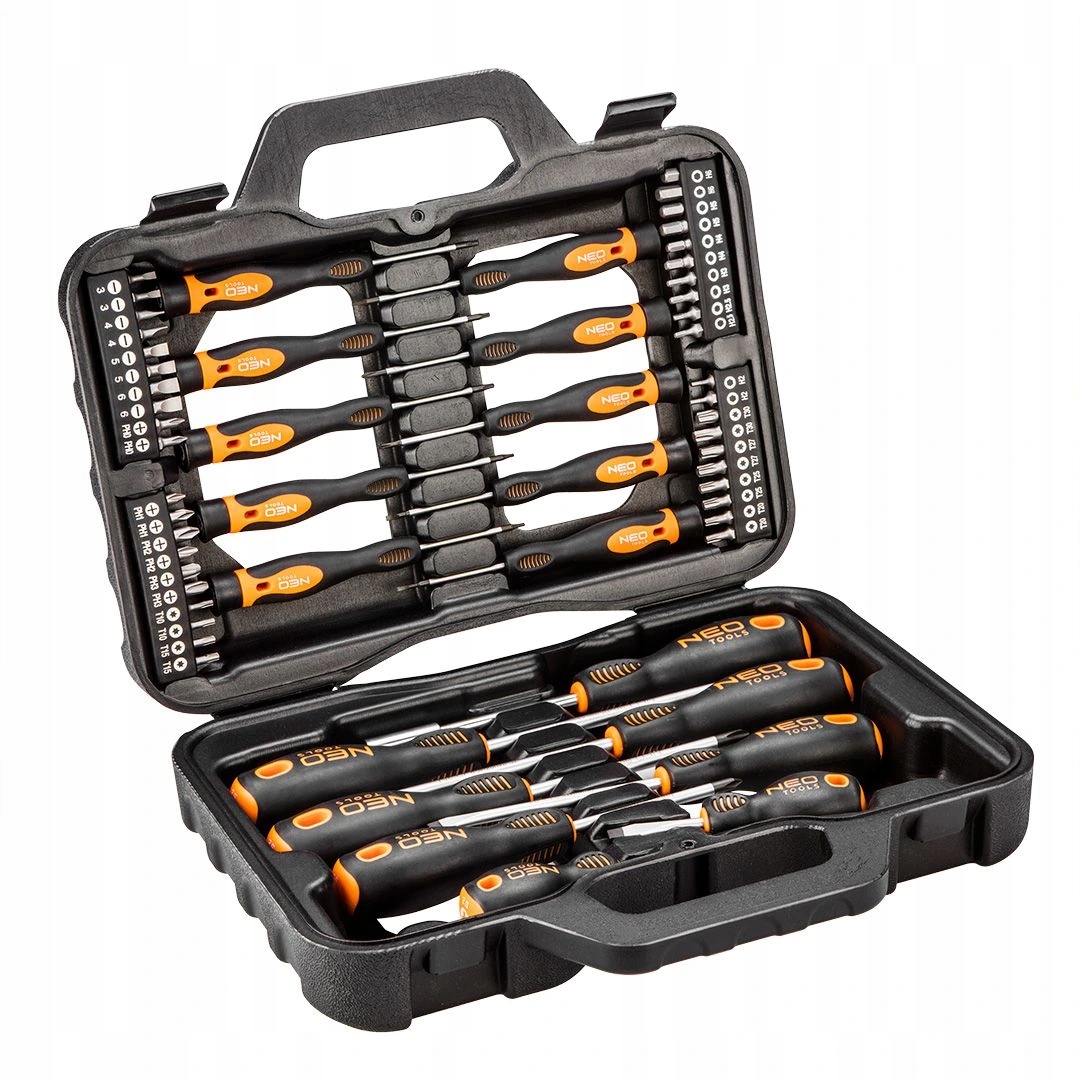 Skrutkovače ploché, krížové a Torx, s bitmi, sada 58 dielov Neo tools 04-211