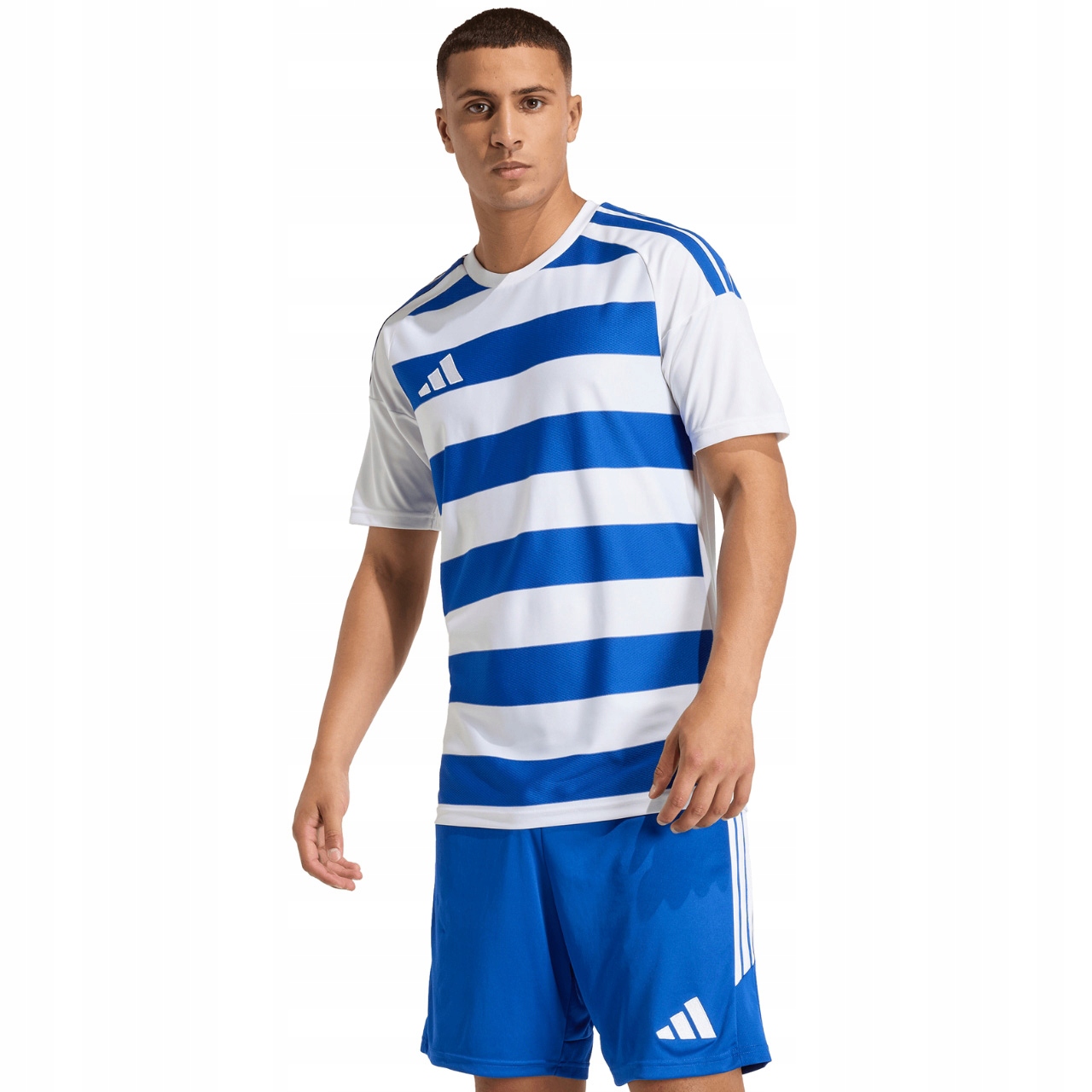 Koszulka Męska adidas Hooped 26 Biała Piłkarska Meczowa W Paski roz. S