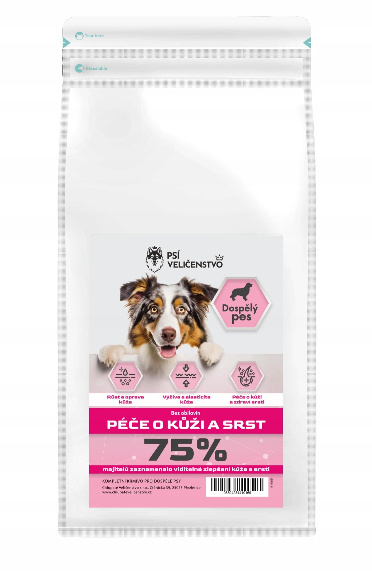 Hypoalergenní krmivo pro psy péče o kůži a srst 1,5 Kg