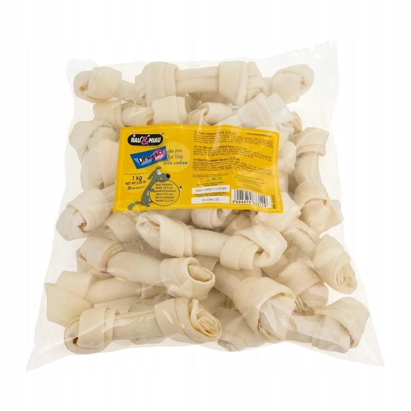 Hau&Miau Kość wiązana biała 12,5cm 25szt/op 1 kg
