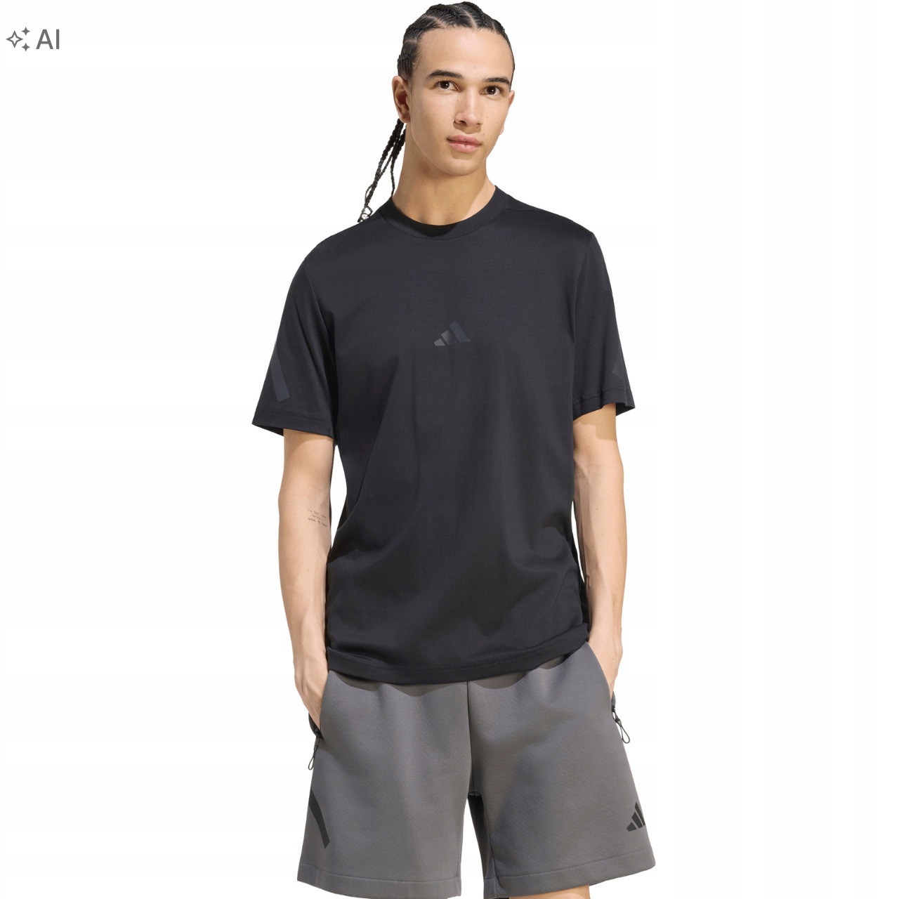 Tričko Pánské adidas Černé bavlněné sportovní tričko Premium vel