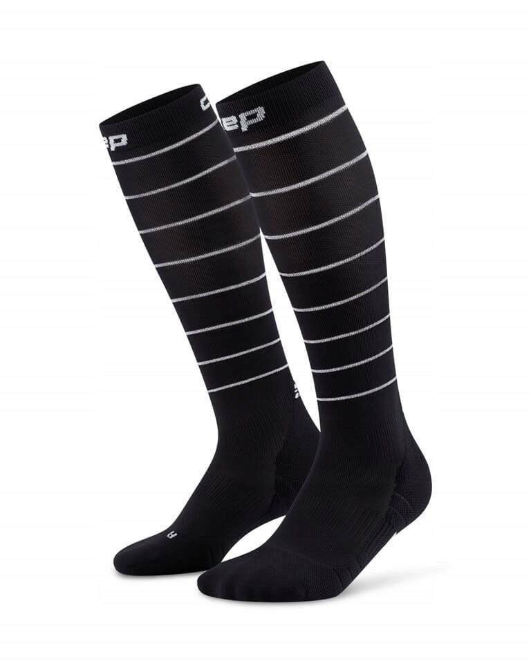 Damskie skarpety kompresyjne sportowe Cep Reflective wysokie czarne