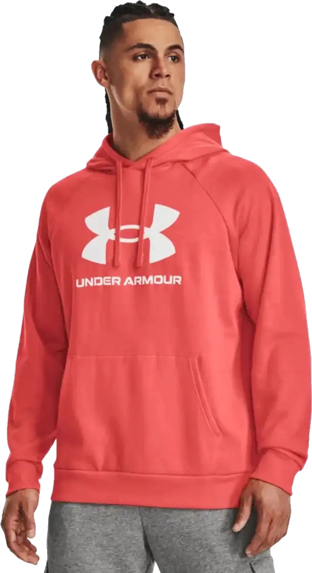 Pánská mikina s kapucí Under Armour Rival Fleece Logo červená
