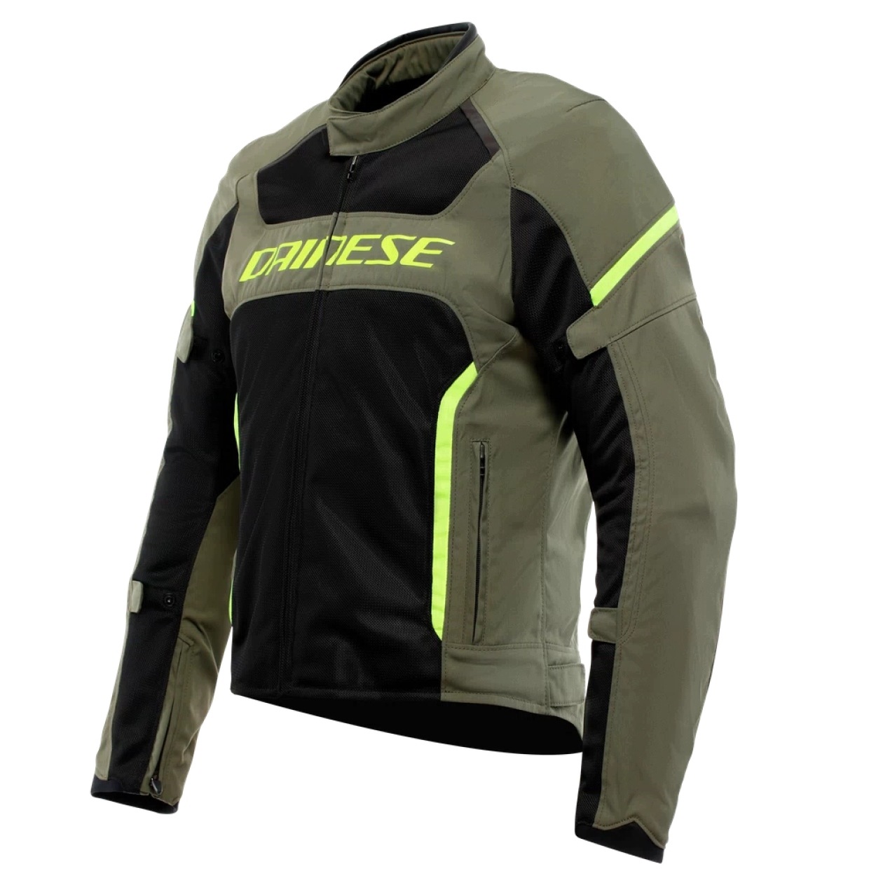 Kurtka tekstylna Dainese Air Frame 3 Wojskowa zieleń/Czarny/Żółty fluo 52