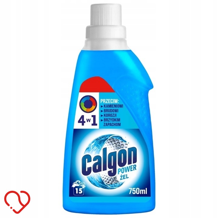 CALGON POWER ŻEL PŁYN CZYSZCZĄCY DO PRALKI 4W1 USUWA KAMIEŃ I BRUD 750 ML