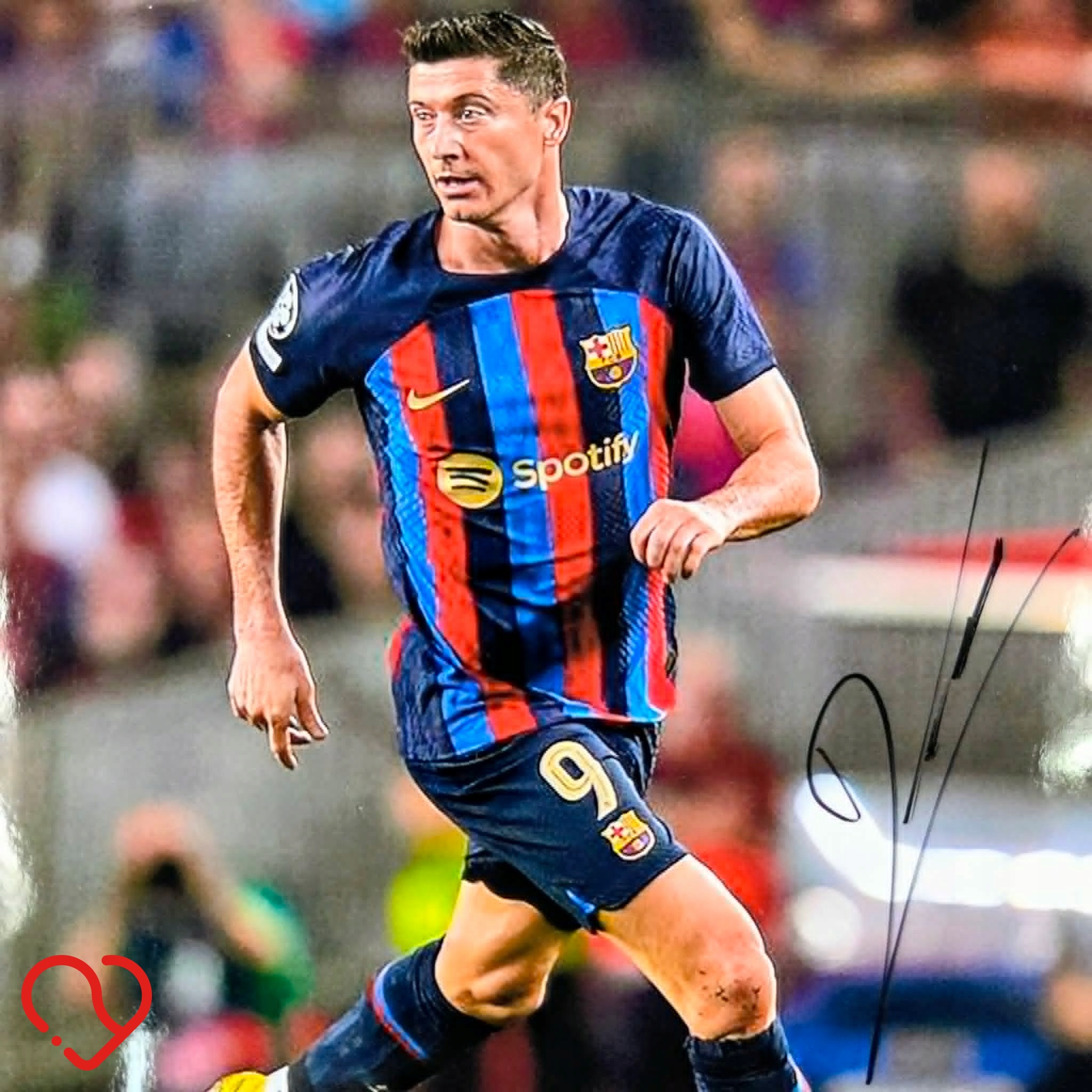 Lewandowski - Barcelona - zdjęcie z autografem (pol)