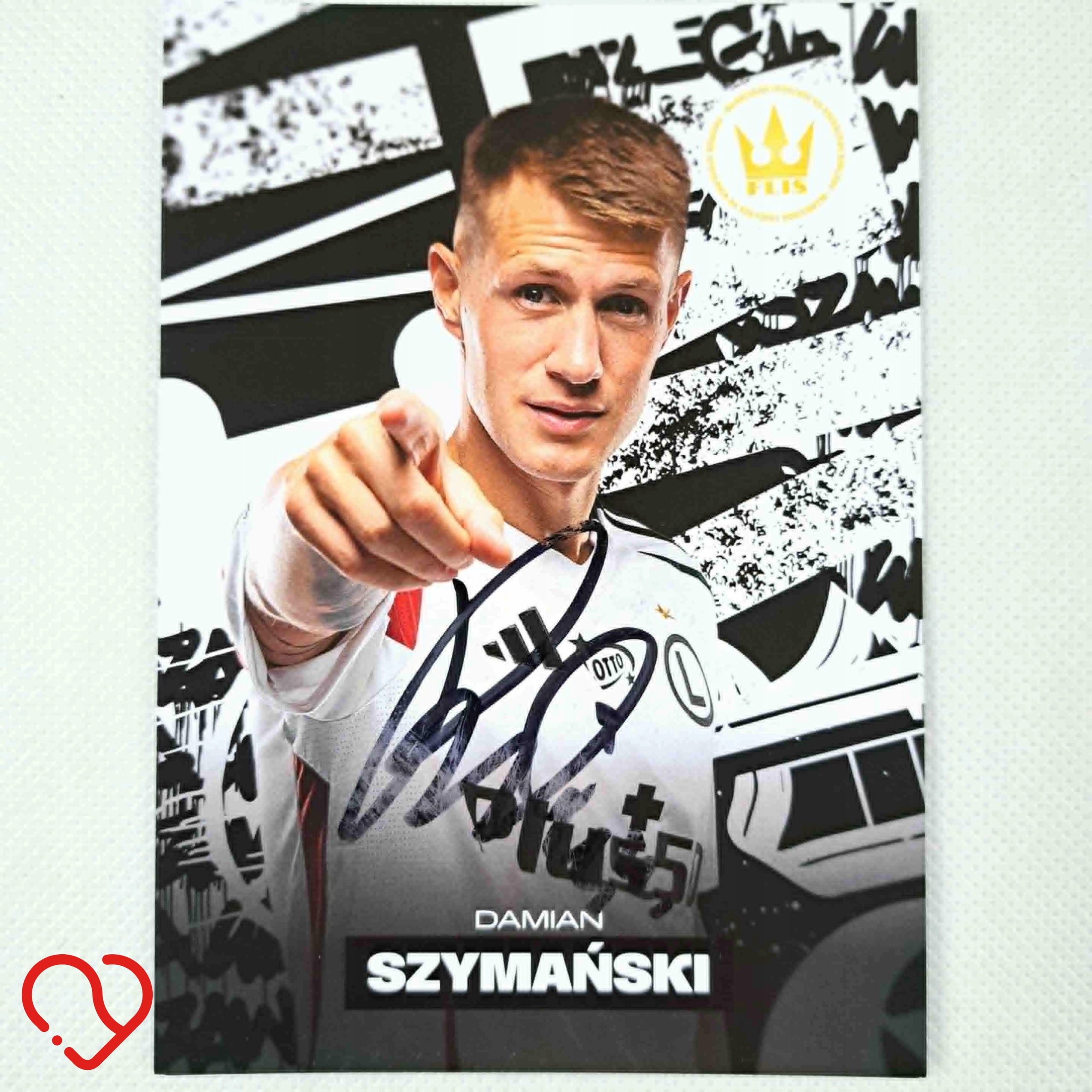 Szymański - Legia - karta z autografem (clu)