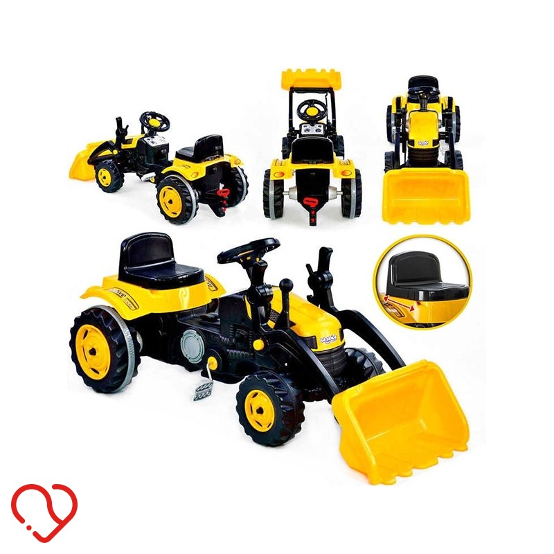 WOOPIE OGROMNY TRAKTOR NA PEDAŁY SPYCHACZ ŻÓŁTY KOPARKA DLA DZIECI OGRODOWY