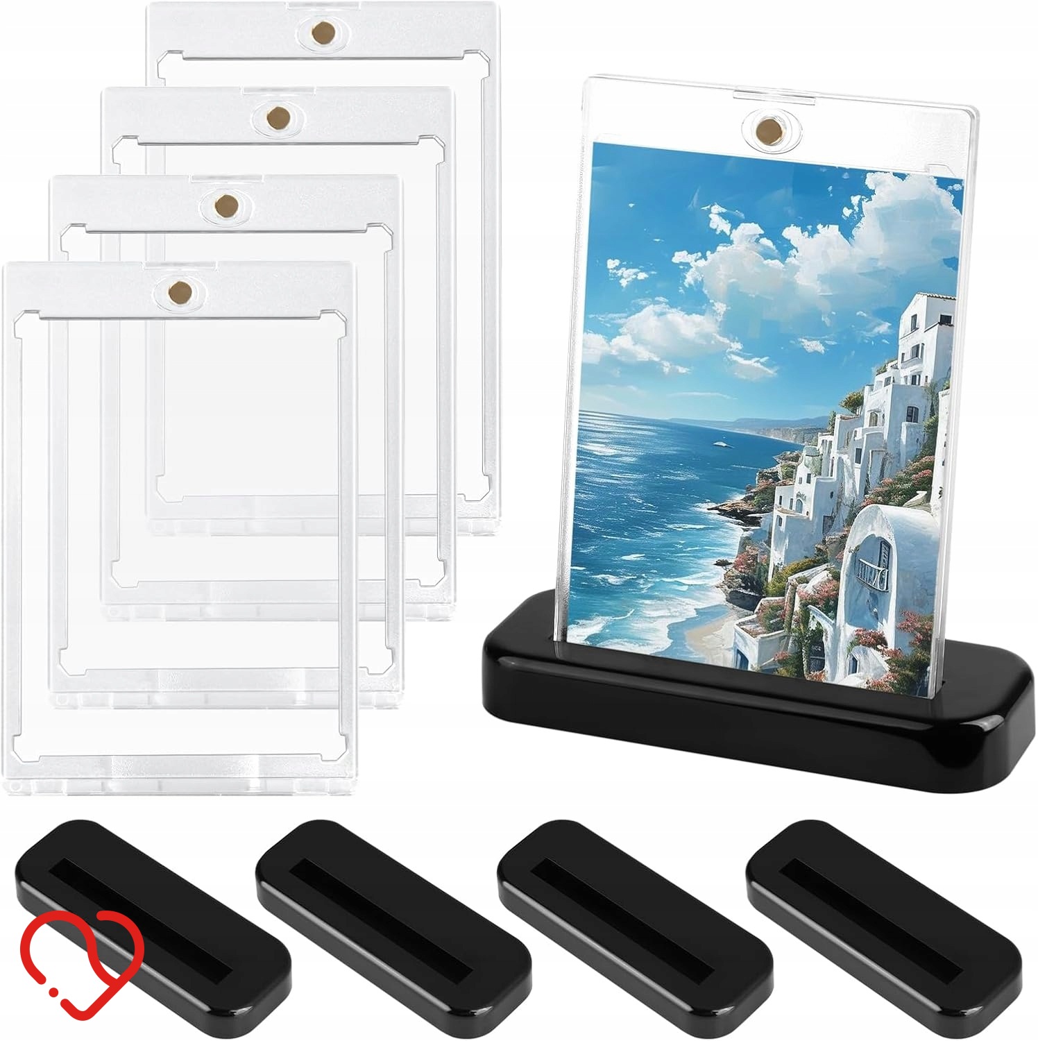 ZESTAW 5 ETUI MAGNETYCZNE NA KARTY KOLEKCJONERSKIE UV HOLDER PODSTAWKA