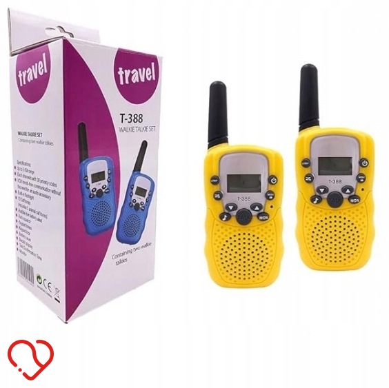 KRÓTKOFALÓWKI DLA DZIECI WALKIE TALKIE RADIO INTERKOM ŁOKI TOKI ŻÓŁTE 2 SZT