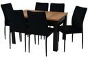 6 CZARNYCH krzeseł i ROZKŁADANY stół KRAFT 80x120/160 DO SALONU JADALNI