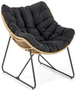 Fotel wypoczynkowy Halmar WHISPER czarno-brązowy 81x90x90 cm