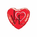 Balon foliowy w kształcie serca Qualatex 46 cm czerwony
