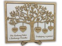 Drzewo w Ramce Wyjątkowy Prezent na Urodziny Duża Tabliczka z Imionami