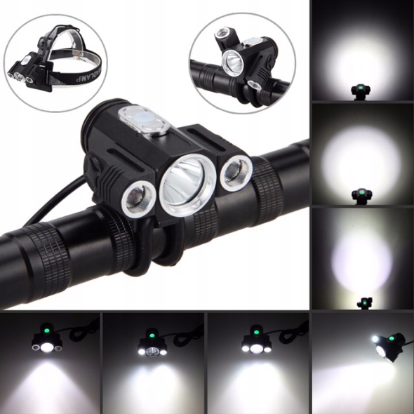 Čelová Svítilna Na Kolo 1x XM-L T6 Led 2xXPE Aku