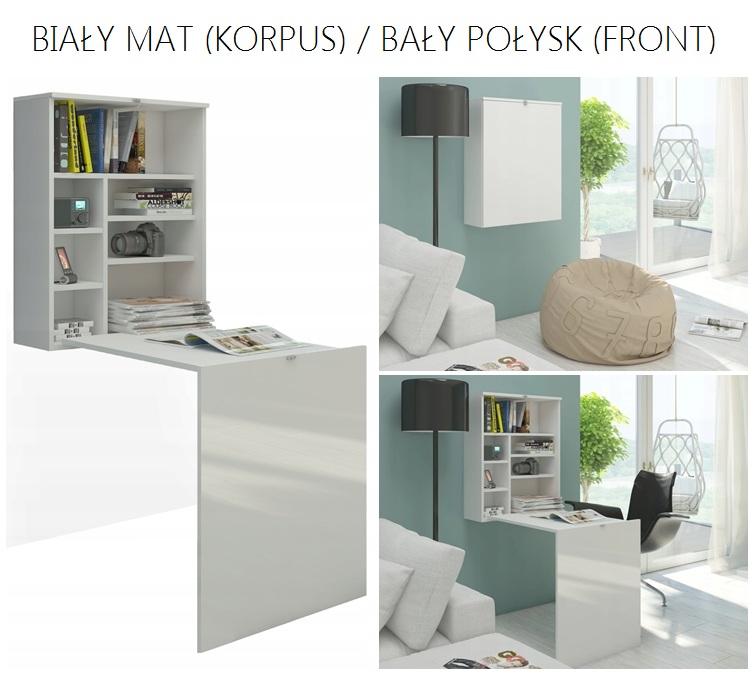 Biurko składane wiszące ścienne Hide sonoma jasna