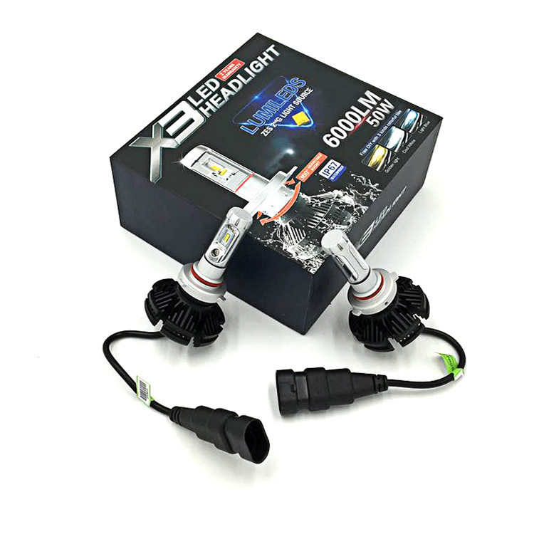 X3 Led žárovky Zes Luxeon HB4 12000lm Den/noc
